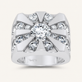 7CT Round Cut Certified Lab Grown Diamond Men's Ring
