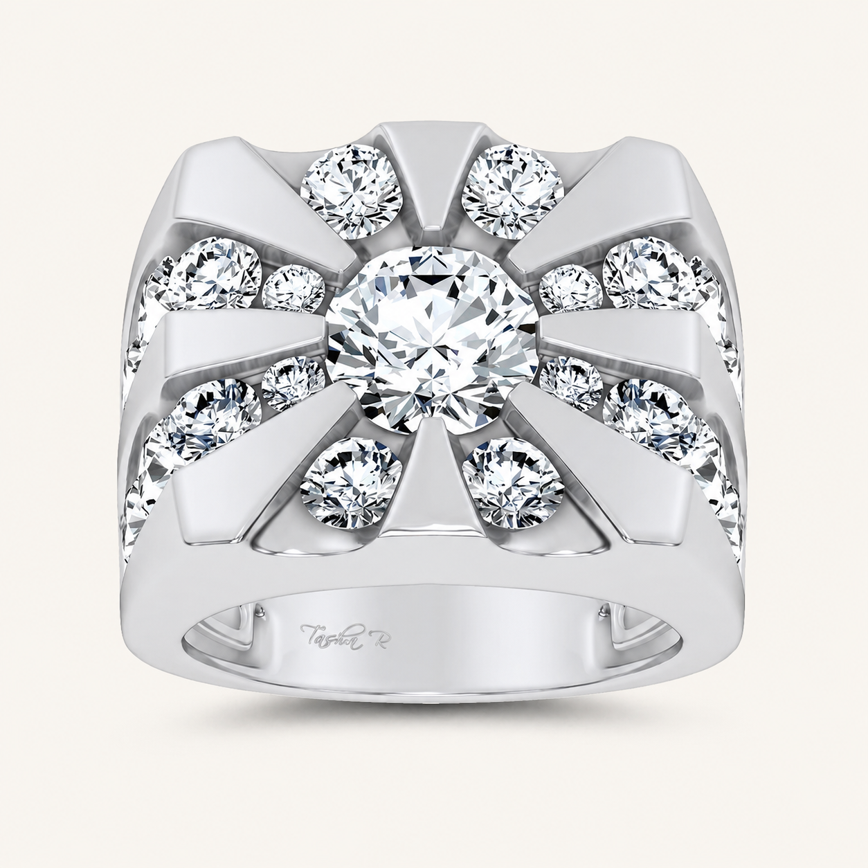 7CT Round Cut Certified Lab Grown Diamond Men's Ring