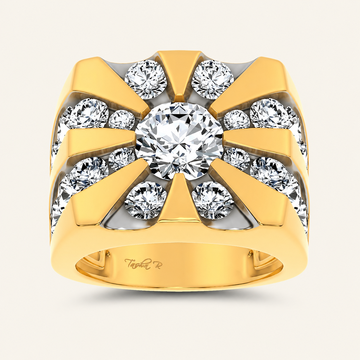 5CT Round Certified Lab Grown Diamond Men's Ring