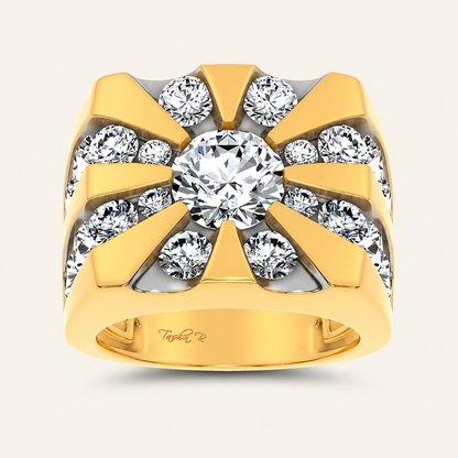 7CT Round Cut Certified Lab Grown Diamond Men's Ring
