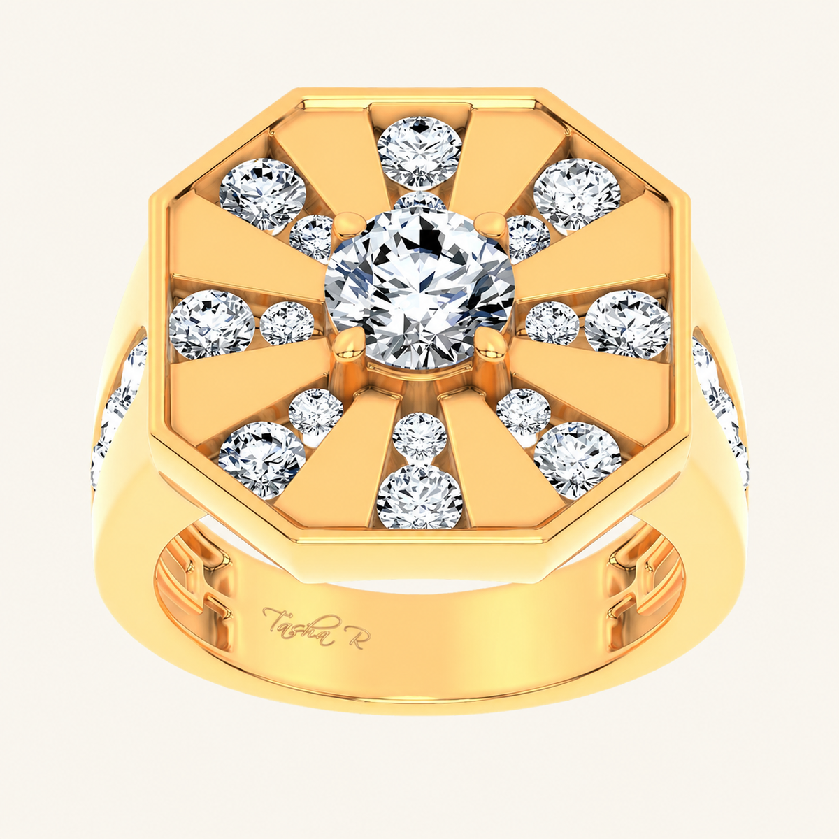 3CT Round Certified Lab Grown Diamond Men's Ring