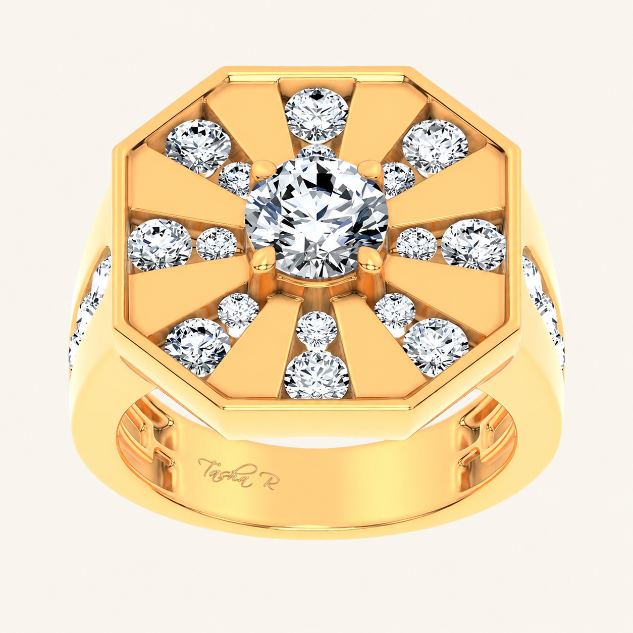 3CT Round Certified Lab Grown Diamond Men's Ring