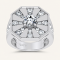 3CT Round Certified Lab Grown Diamond Men's Ring