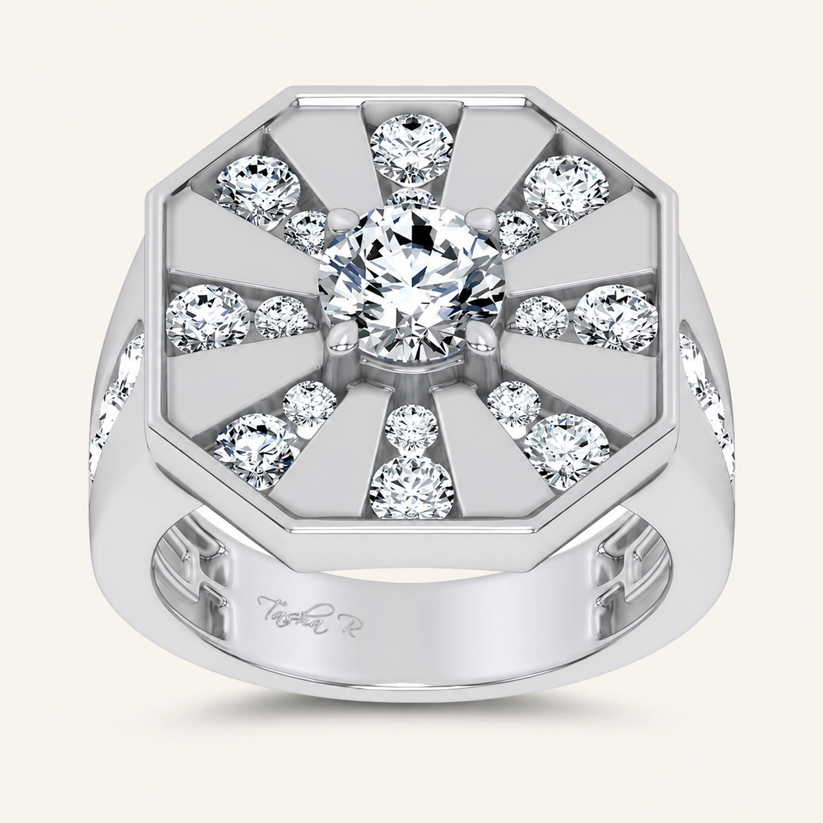 3CT Round Certified Lab Grown Diamond Men's Ring
