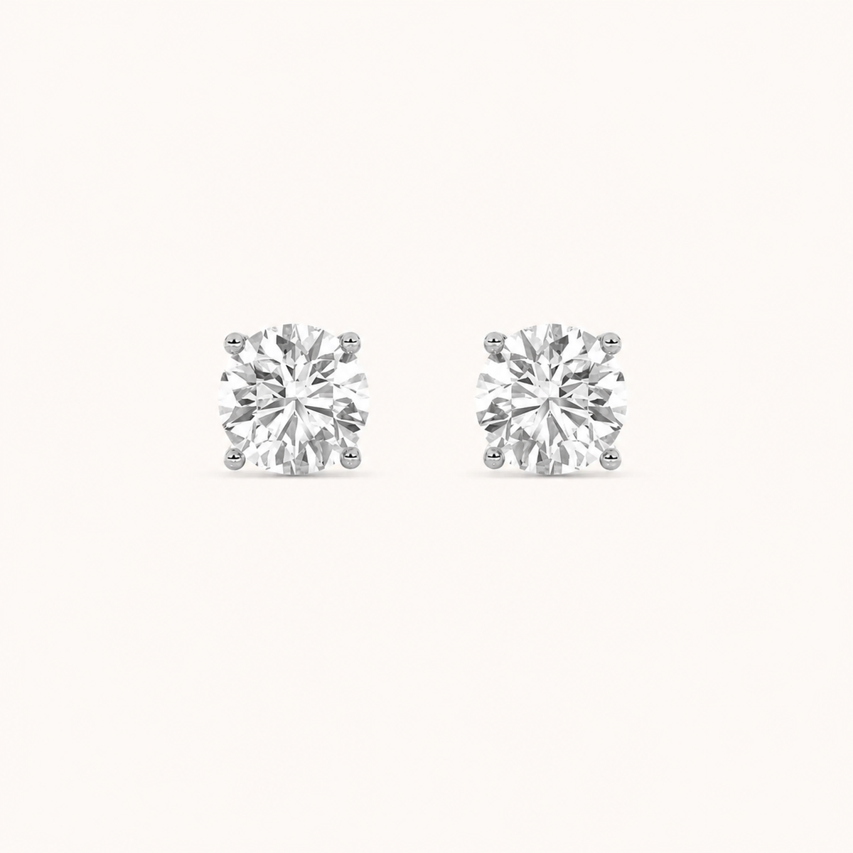 0.25CT Round Cut Diamond Stud Earrings