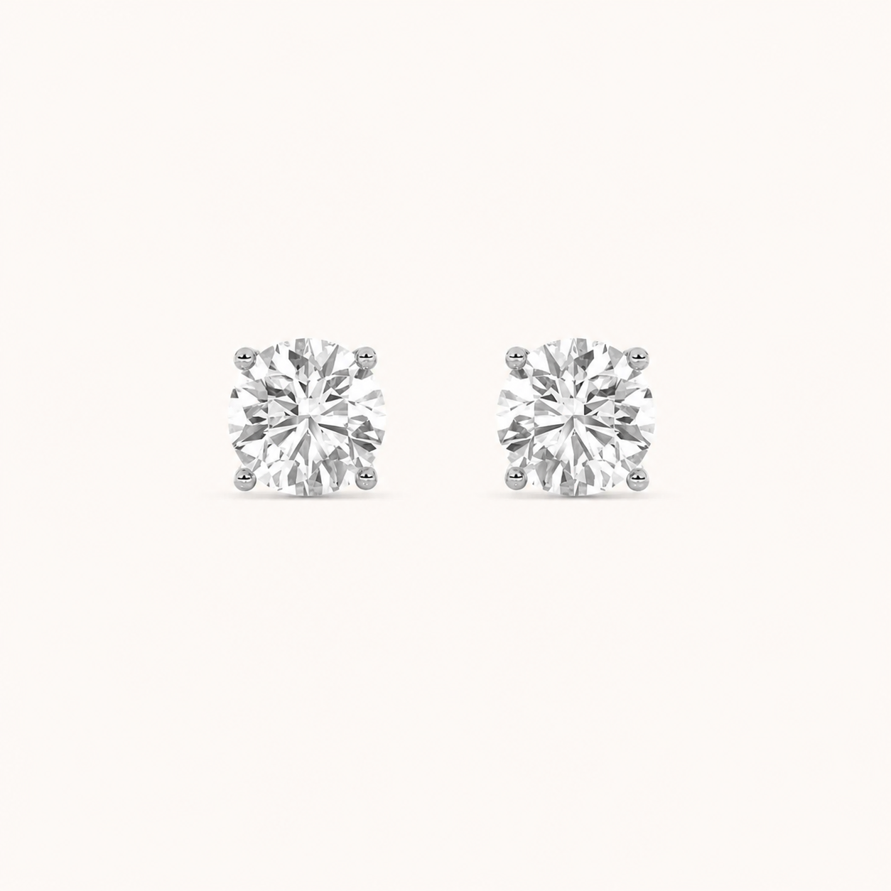 0.25CT Round Cut Diamond Stud Earrings