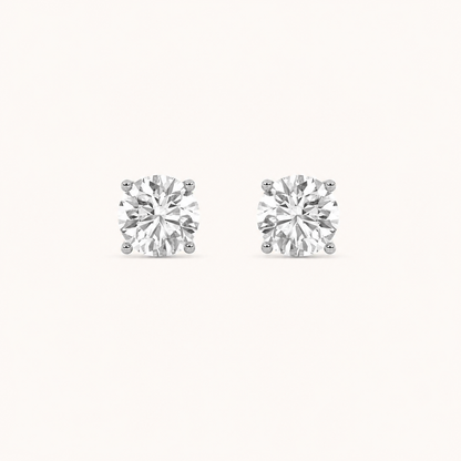 0.25CT Round Cut Diamond Stud Earrings