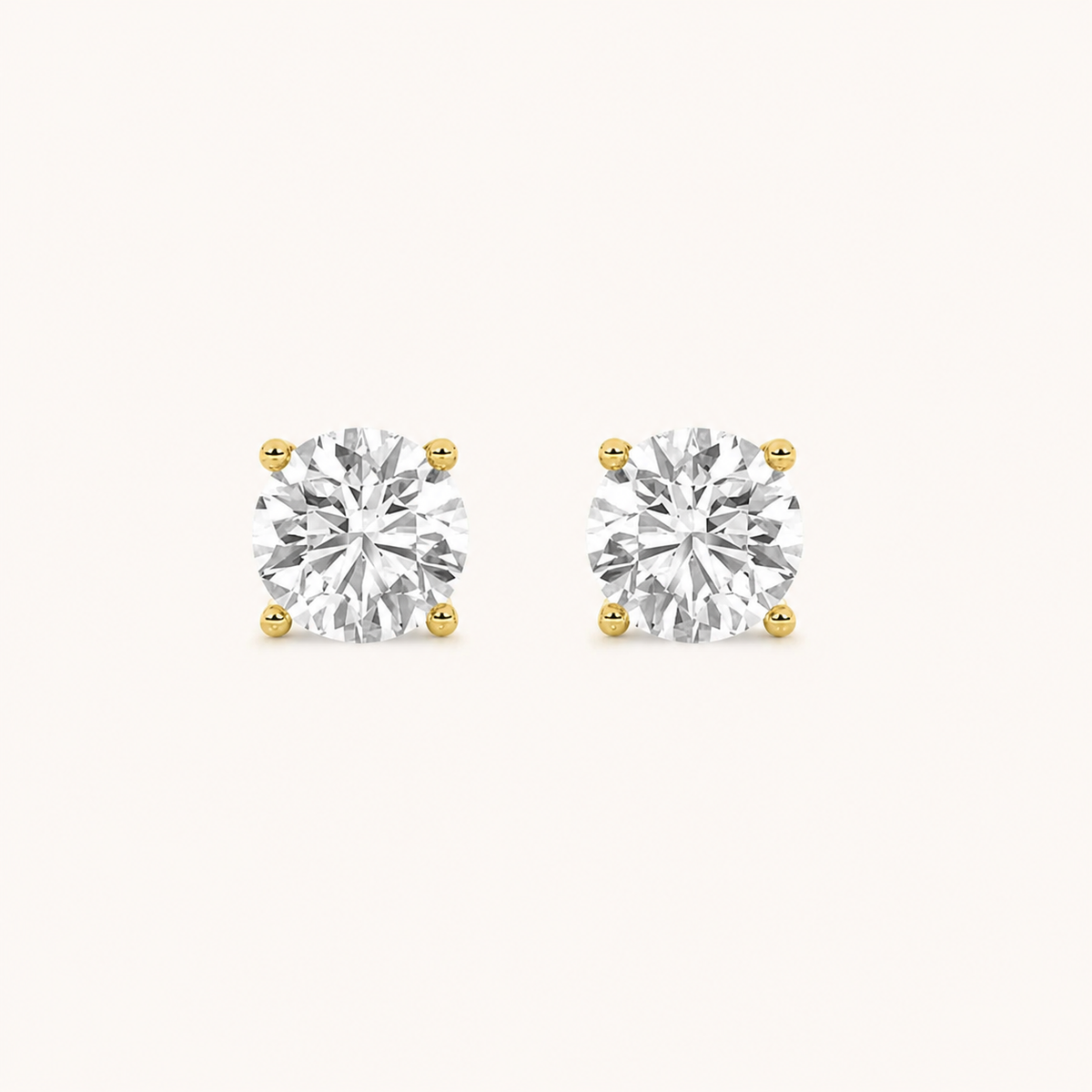 0.25CT Round Cut Diamond Stud Earrings