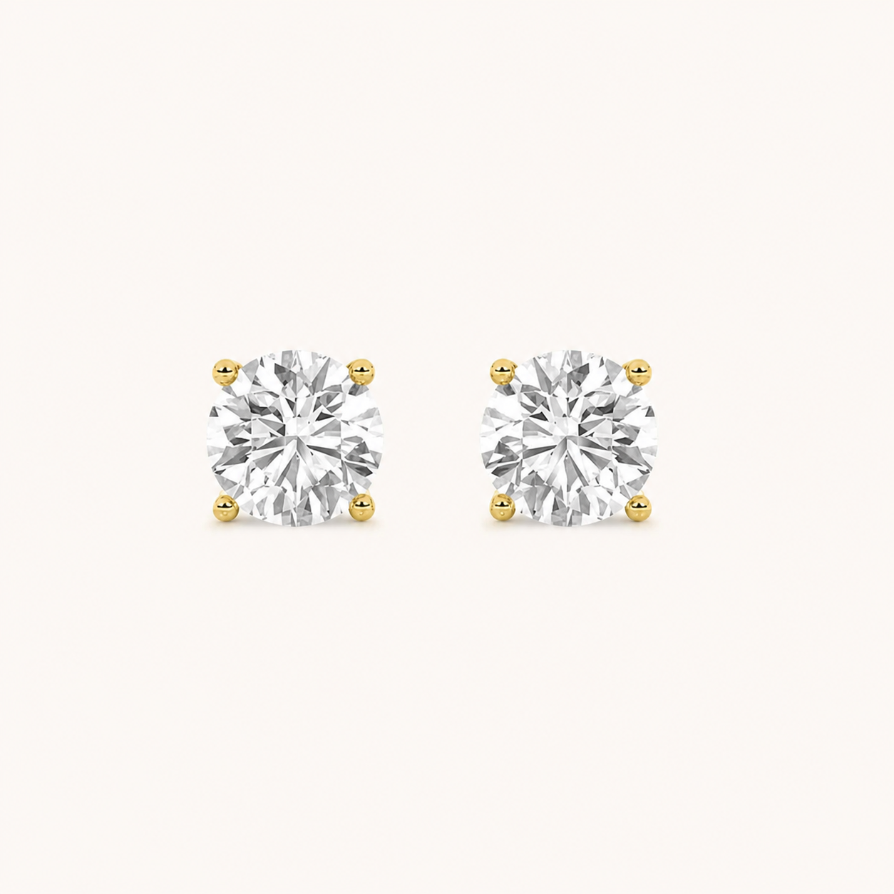 0.25CT Round Cut Diamond Stud Earrings