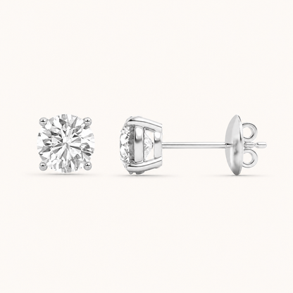 0.25CT Round Cut Diamond Stud Earrings