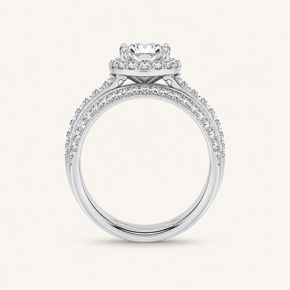 2.94CT Round Certified Lab Grown Diamond Trio Halo Set