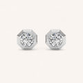 2CT Round Cut Lab Grown Diamond Stud Earrings