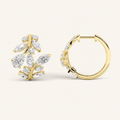 3CT Pear Cut Lab Grown Diamond Leaf Motif Fashion Earrings