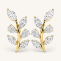 2CT Marquise Cut Lab Grown Diamond Leaf Motif Fashion Earrings