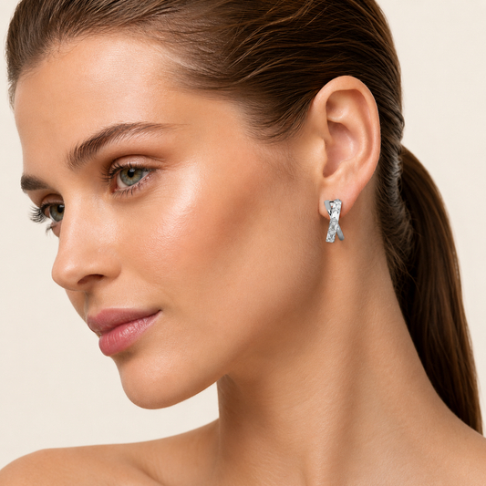 3CT Emerald Cut Lab Grown Diamond Huggie Earrings