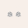 0.5CT Round Cut Lab Grown Diamond Three-Prong Martini Stud Earrings