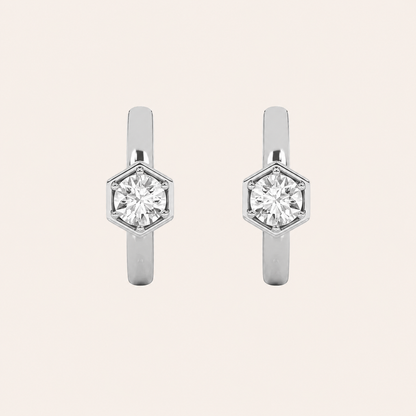 0.5CT Round Cut Lab Grown Diamond Hoop Earrings