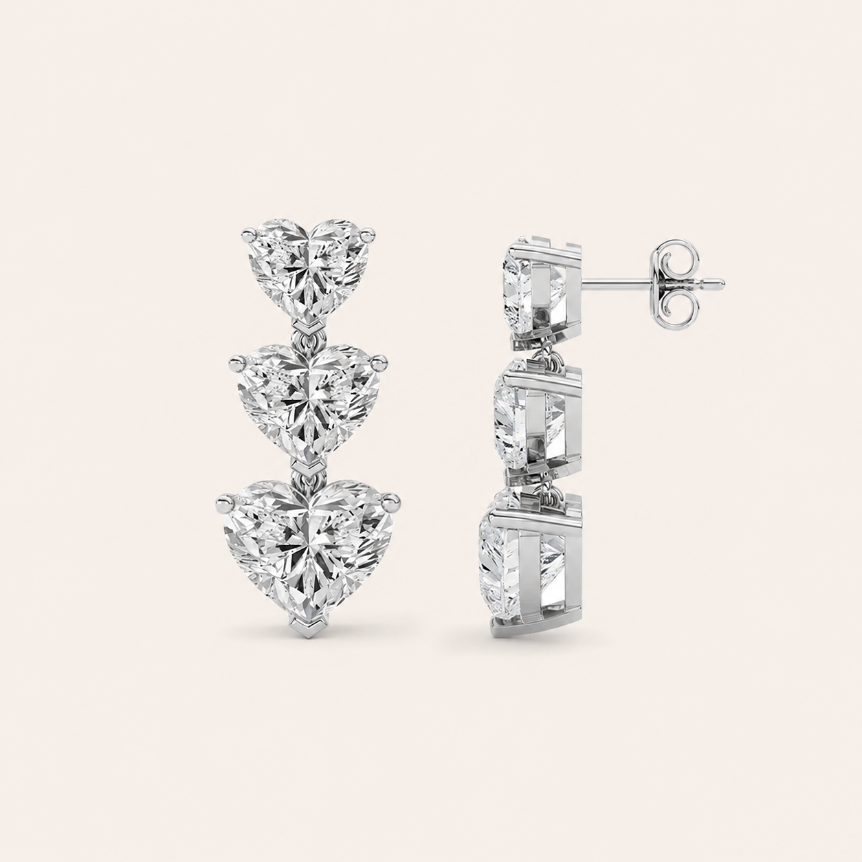 16CT Heart Cut Lab Grown Diamond Earrings