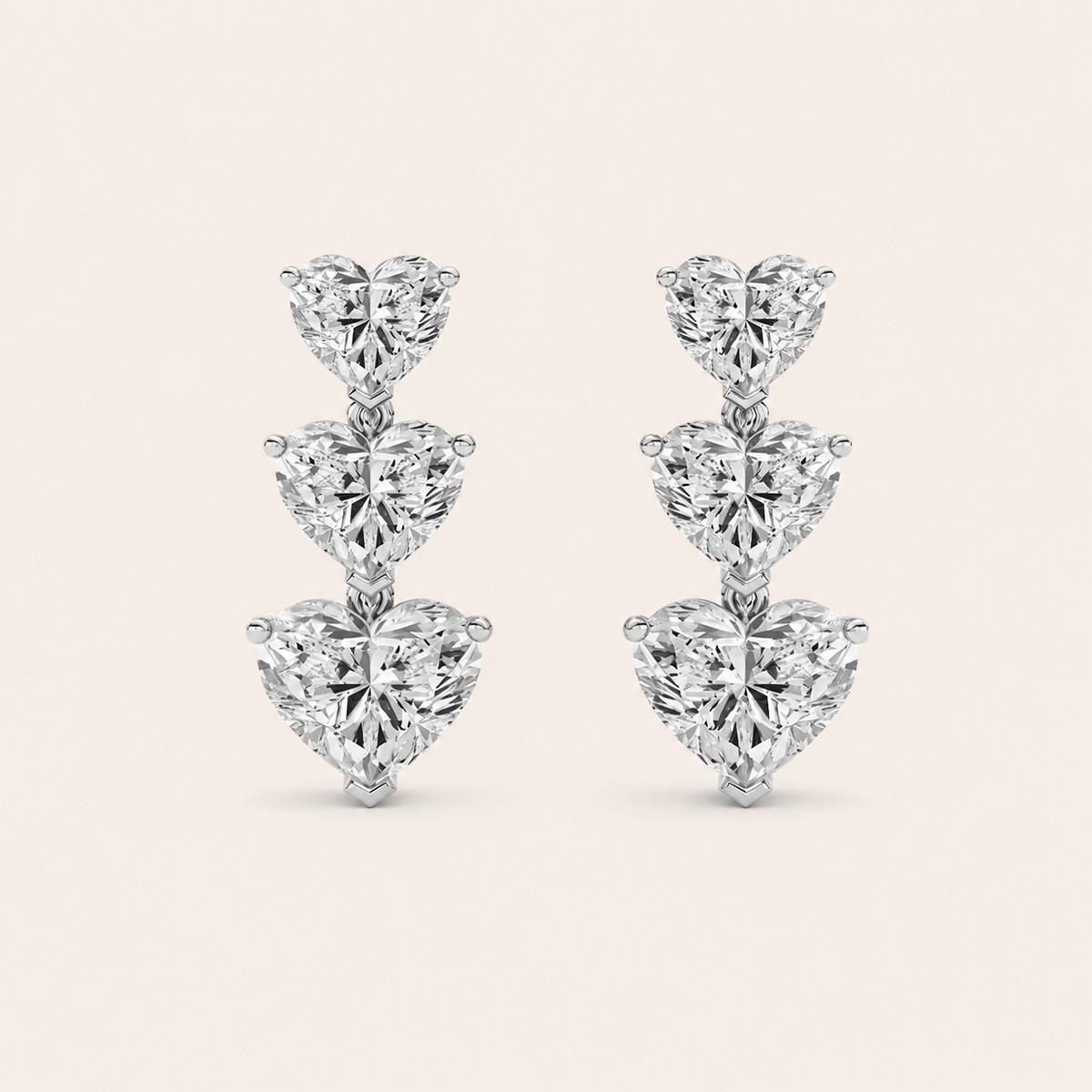 16CT Heart Cut Lab Grown Diamond Earrings