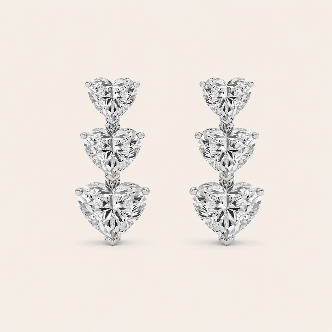 16CT Heart Cut Lab Grown Diamond Earrings