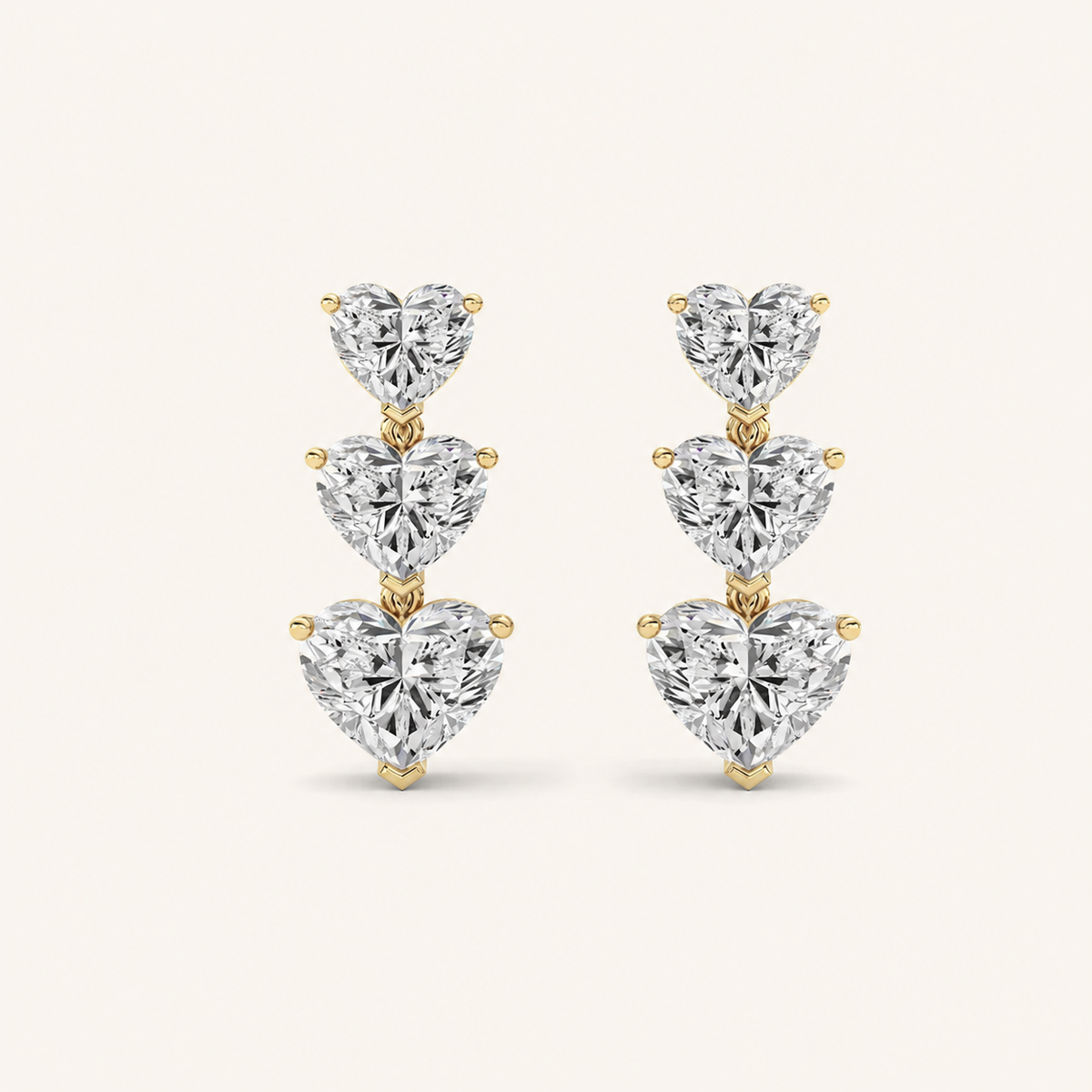 16CT Heart Cut Lab Grown Diamond Earrings