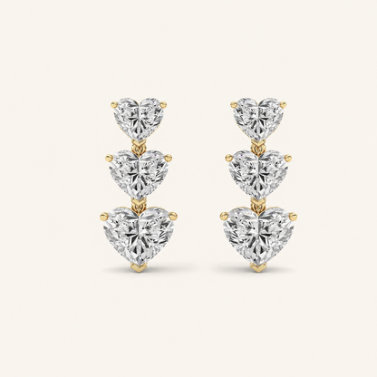16CT Heart Cut Lab Grown Diamond Earrings