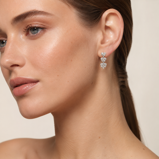 16CT Heart Cut Lab Grown Diamond Earrings
