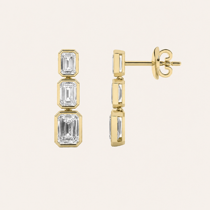 5CT Emerald Cut Lab Grown Diamond Earrings
