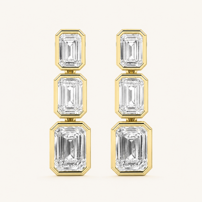 5CT Emerald Cut Lab Grown Diamond Earrings