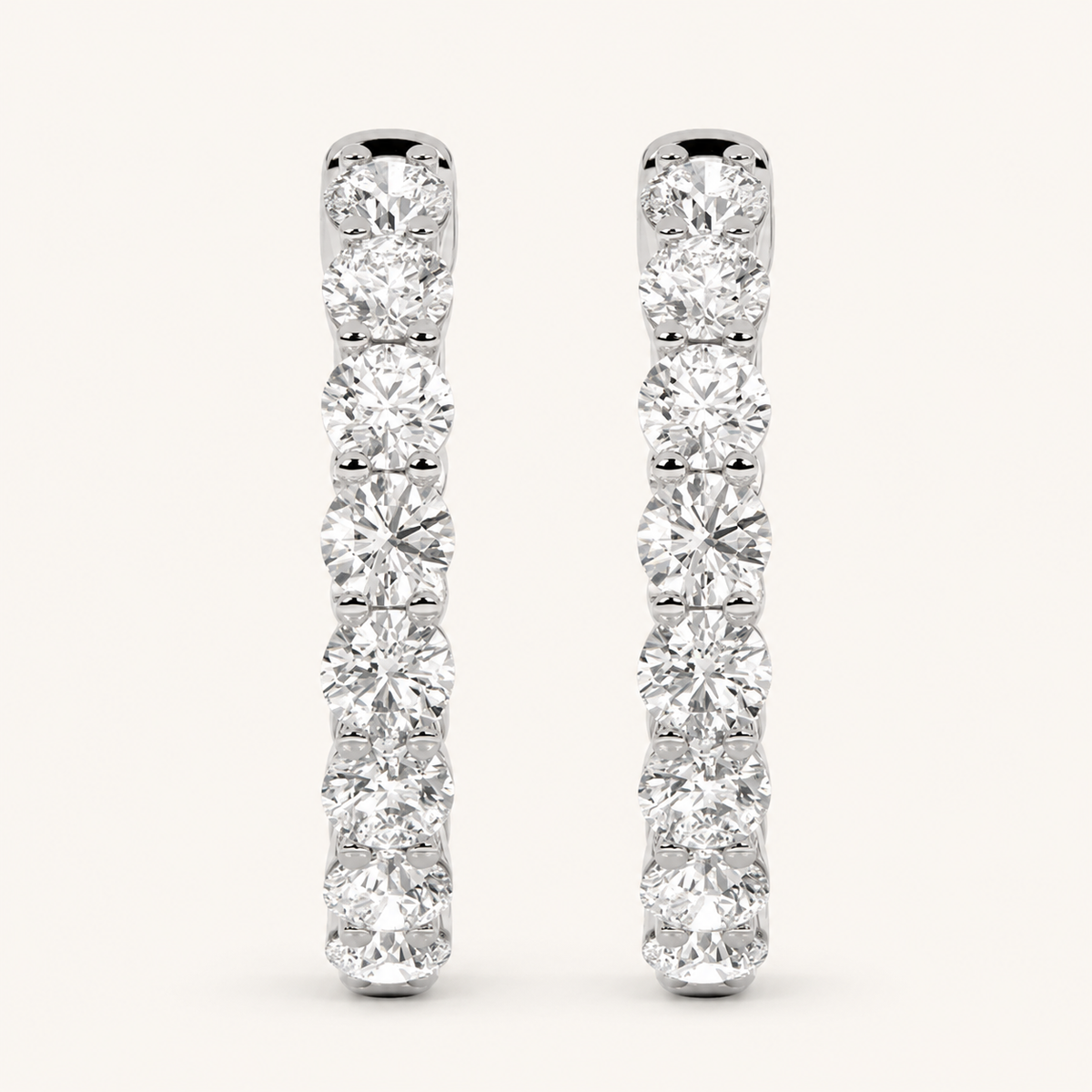 8CT Round Cut Lab Grown Diamond Inside Out Hoop Earrings