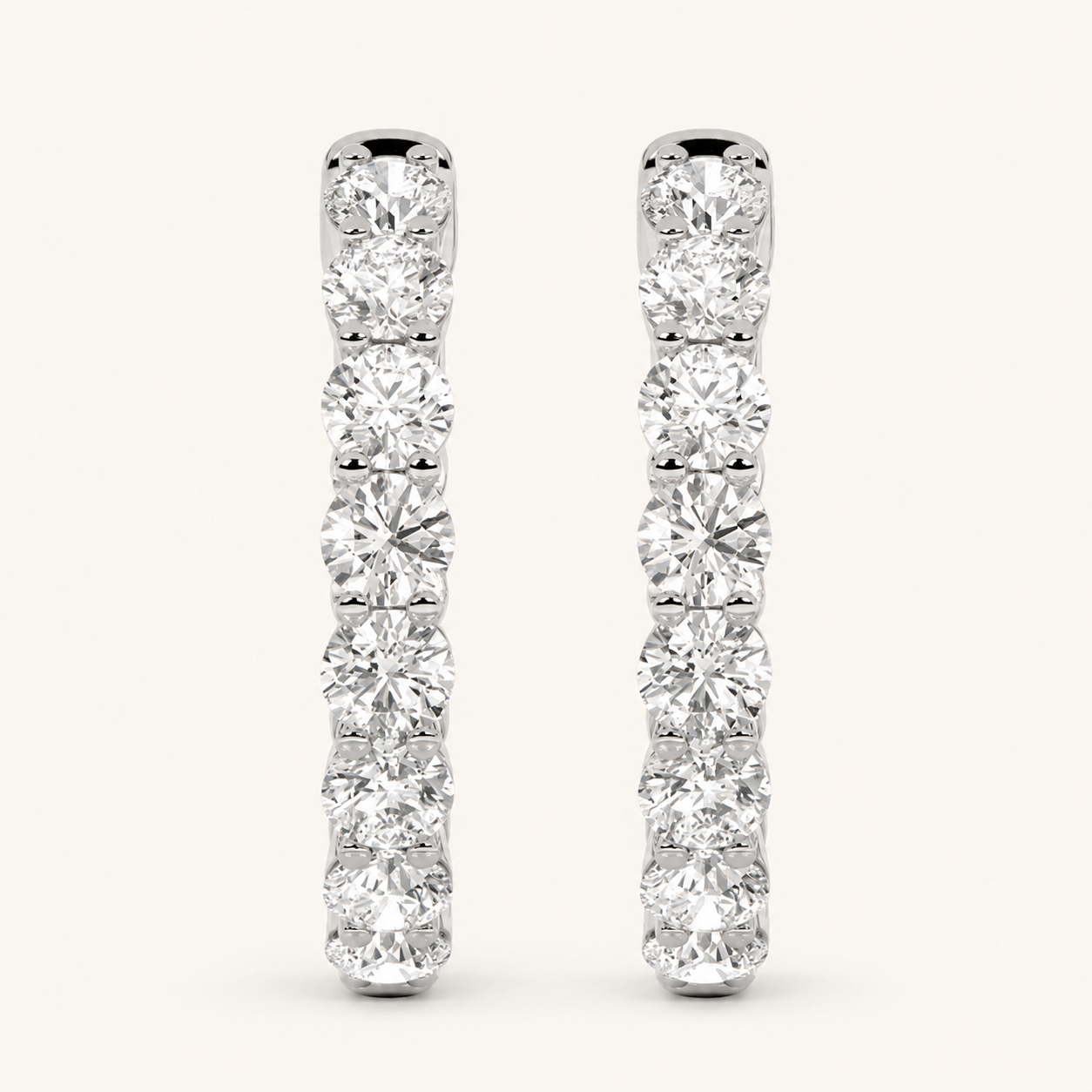 8CT Round Cut Lab Grown Diamond Inside Out Hoop Earrings