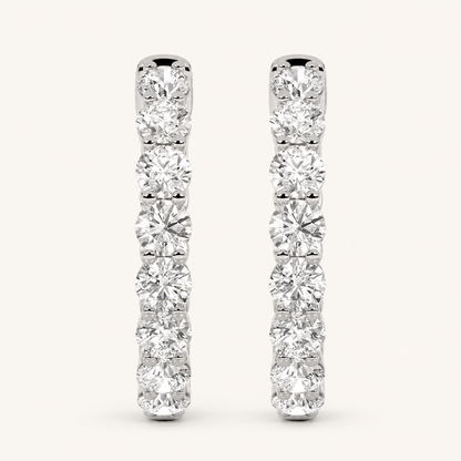 8CT Round Cut Lab Grown Diamond Inside Out Hoop Earrings