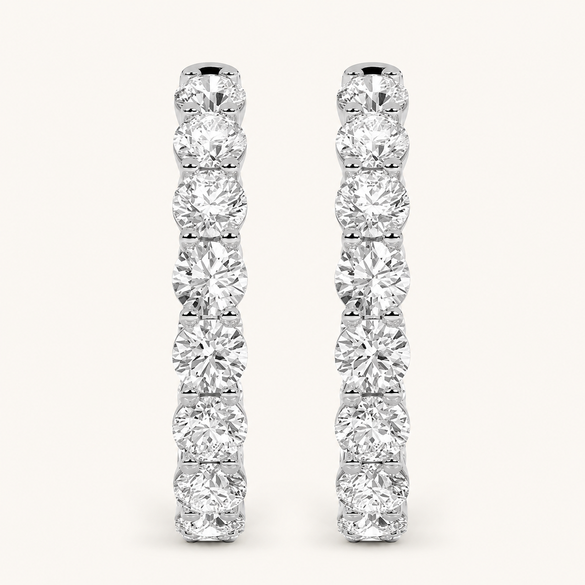10CT Round Cut Lab Grown Diamond Inside Out Hoop Earrings