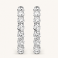 6CT Round Cut Lab Grown Diamond Inside Out Hoop Earrings