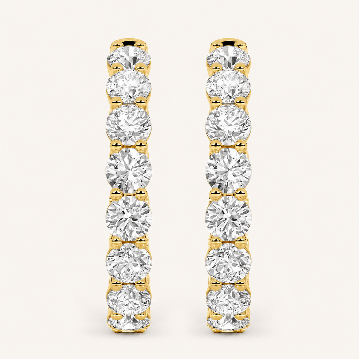 10CT Round Cut Lab Grown Diamond Inside Out Hoop Earrings