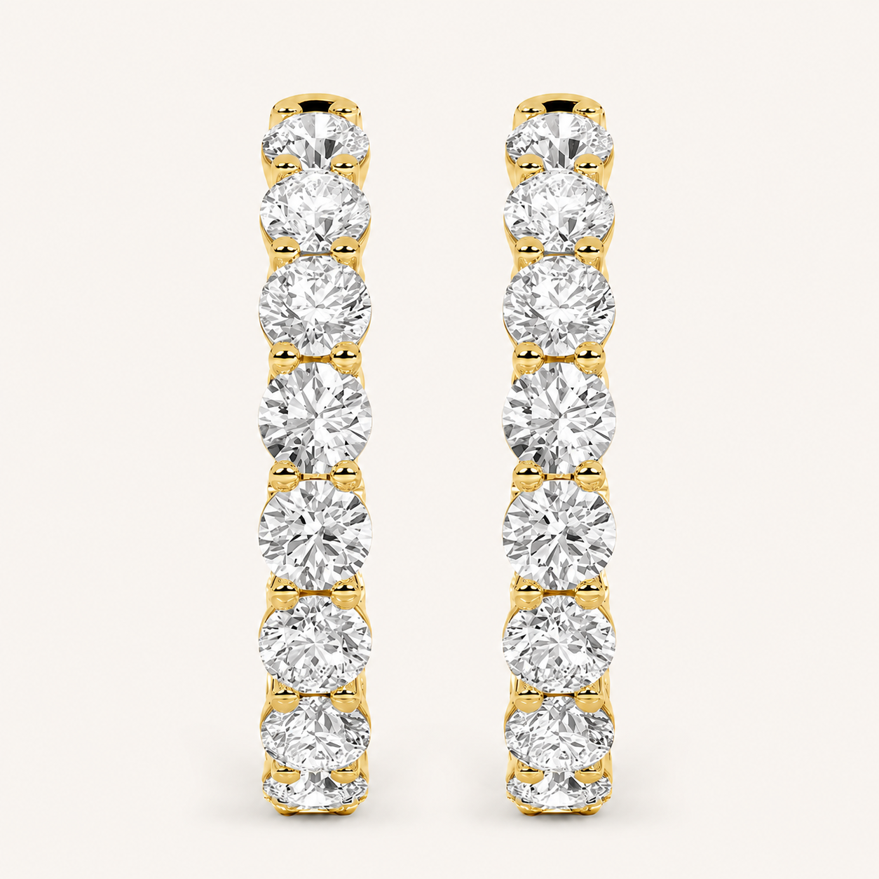10CT Round Cut Lab Grown Diamond Inside Out Hoop Earrings
