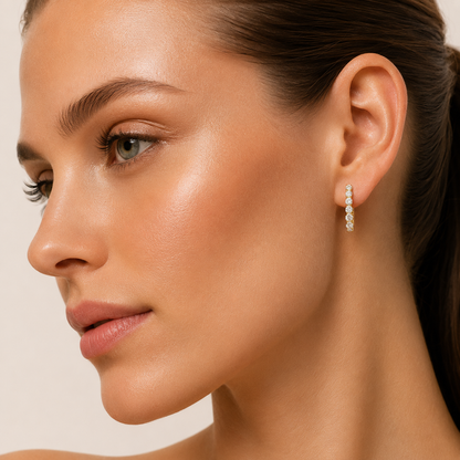 10CT Round Cut Lab Grown Diamond Inside Out Hoop Earrings