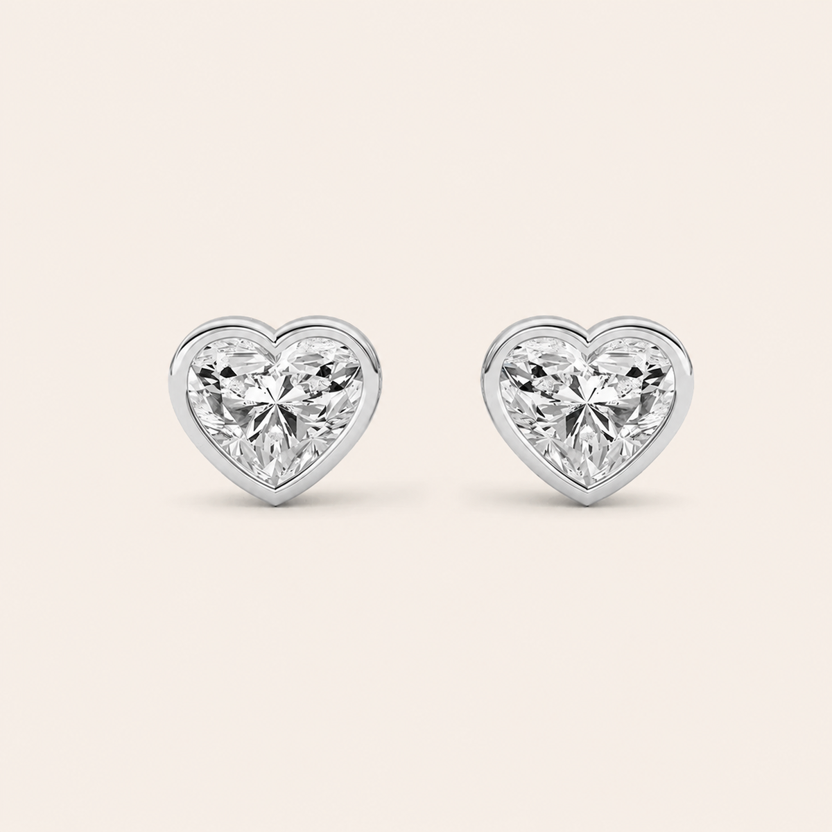 6CT Heart Cut Lab Grown Diamond Stud Earrings