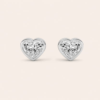 6CT Heart Cut Lab Grown Diamond Stud Earrings