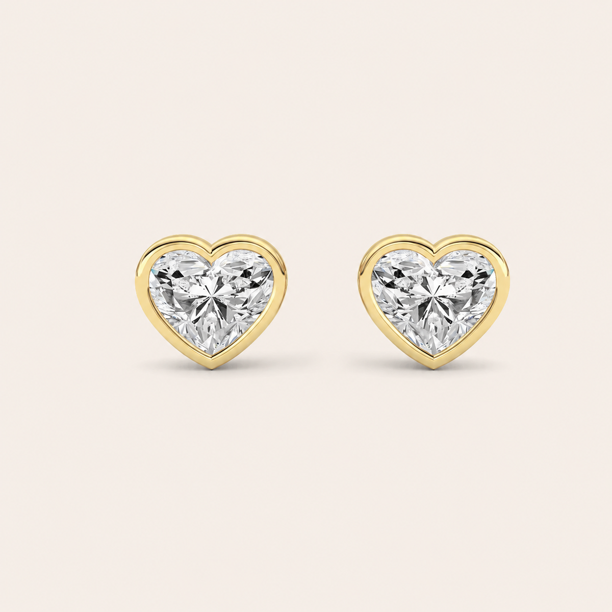 6CT Heart Cut Lab Grown Diamond Stud Earrings