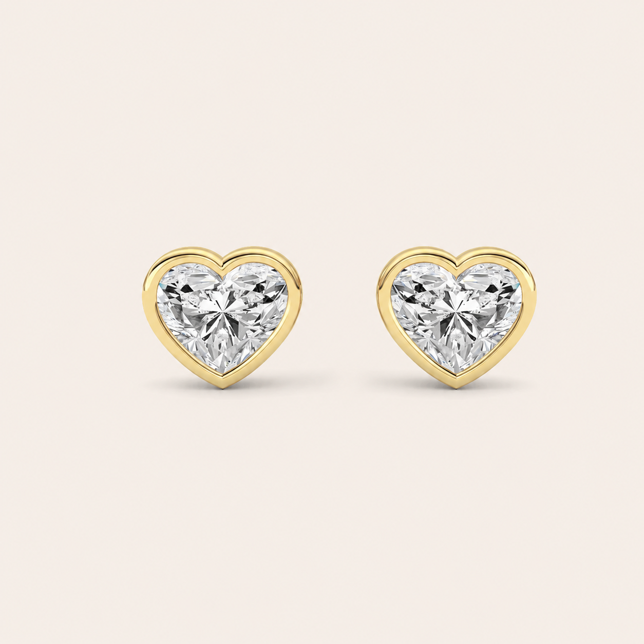 6CT Heart Cut Lab Grown Diamond Stud Earrings