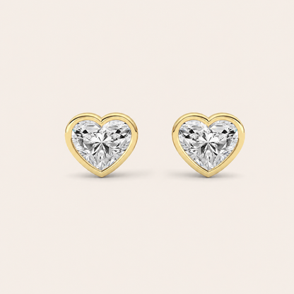 6CT Heart Cut Lab Grown Diamond Stud Earrings
