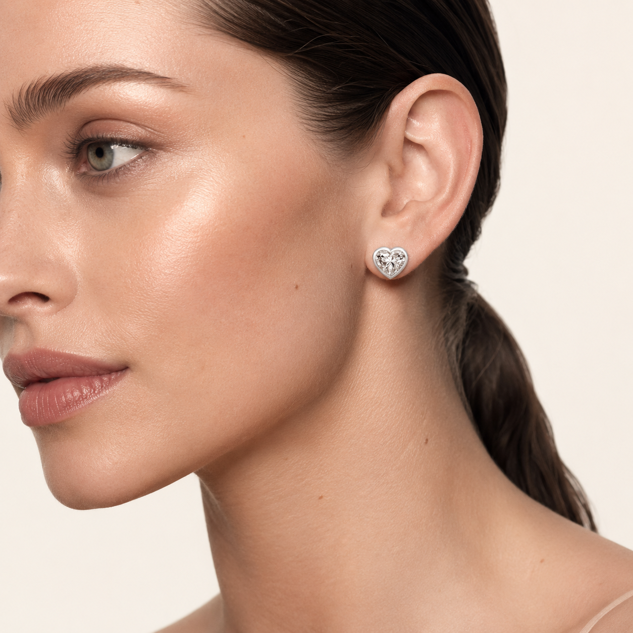 6CT Heart Cut Lab Grown Diamond Stud Earrings