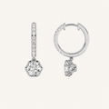 2.5CT Round Cut Lab Grown Diamond Dangle Hoop Earrings