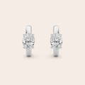 1CT Oval Cut Lab Grown Diamond Huggie Earrings