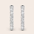 7CT Round Cut Lab Grown Diamond Inside Out Hoop Earrings