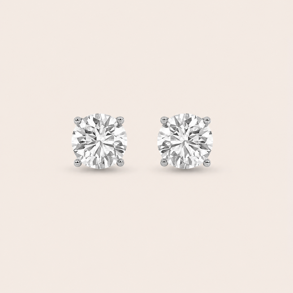 7CT Round Cut Lab Grown Diamond Stud Earrings