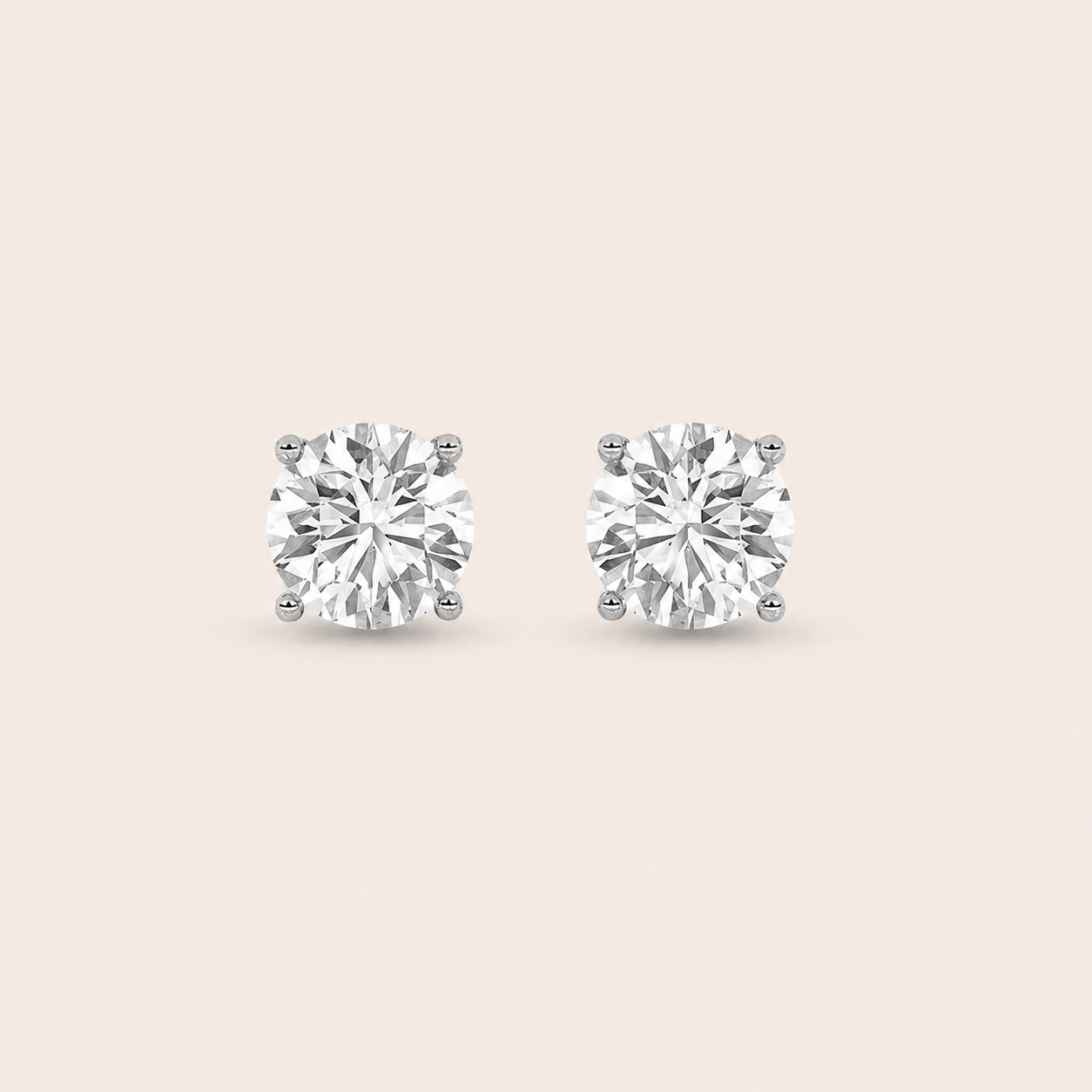 7CT Round Cut Lab Grown Diamond Stud Earrings