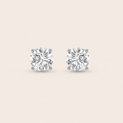 7CT Round Cut Lab Grown Diamond Stud Earrings