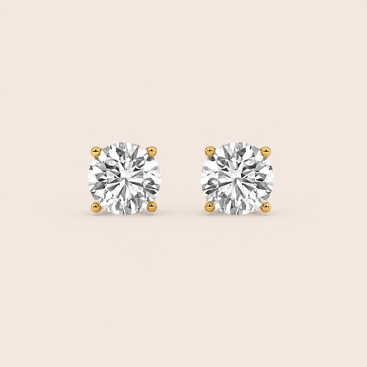 7CT Round Cut Lab Grown Diamond Stud Earrings
